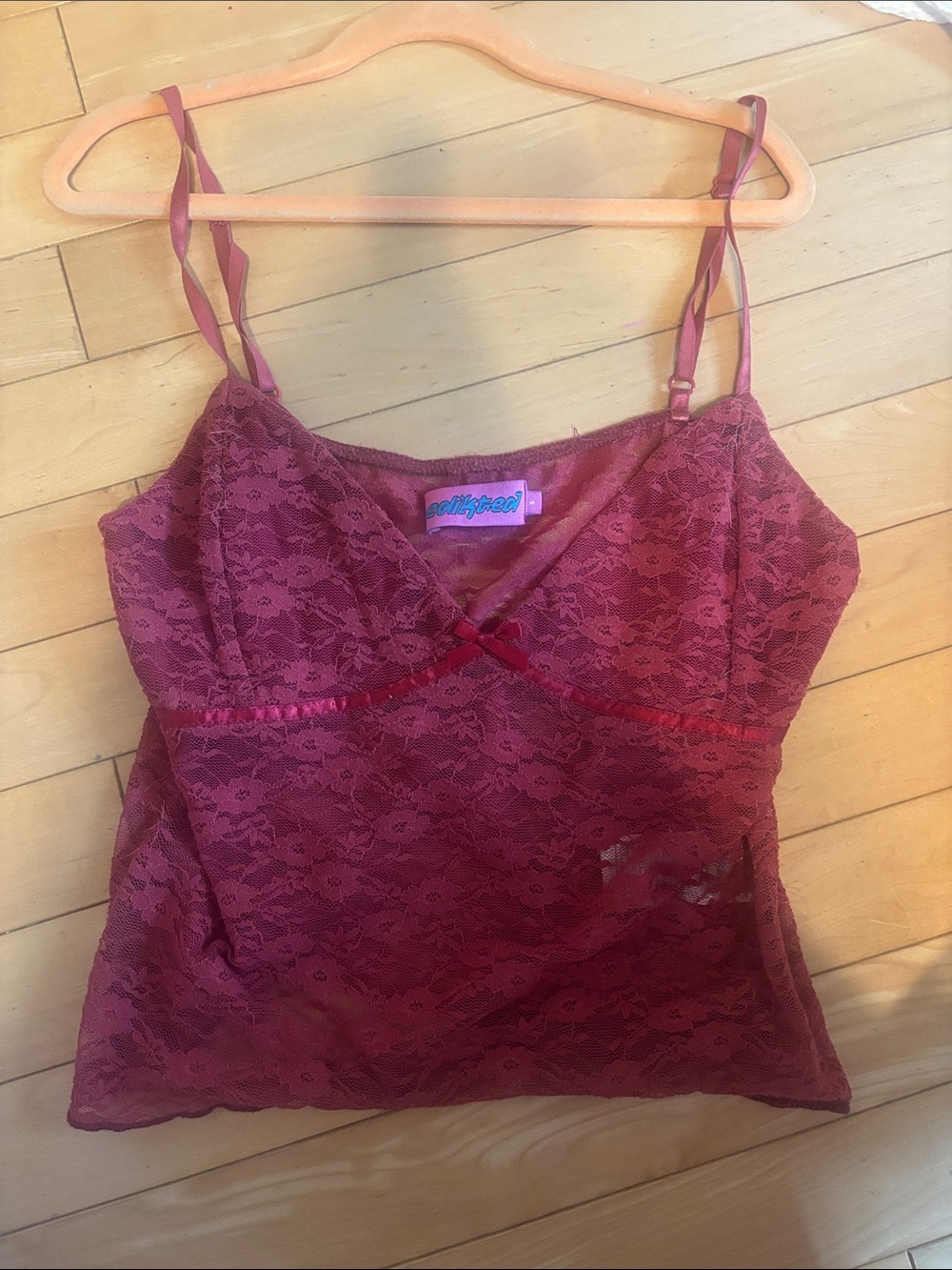 Edikted Burgundy Lace Cami Top